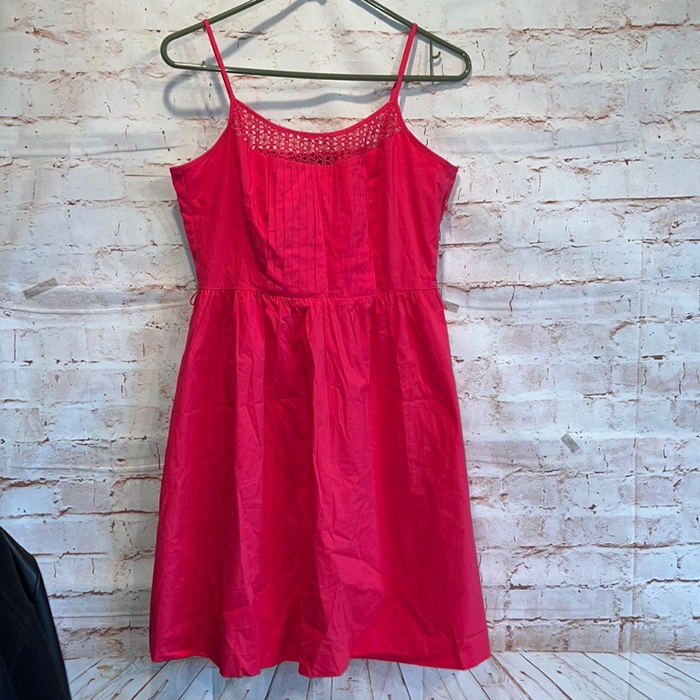 Tommy Hilfiger sundress 4 pink thin straps scoop neck lined pleated side zipper